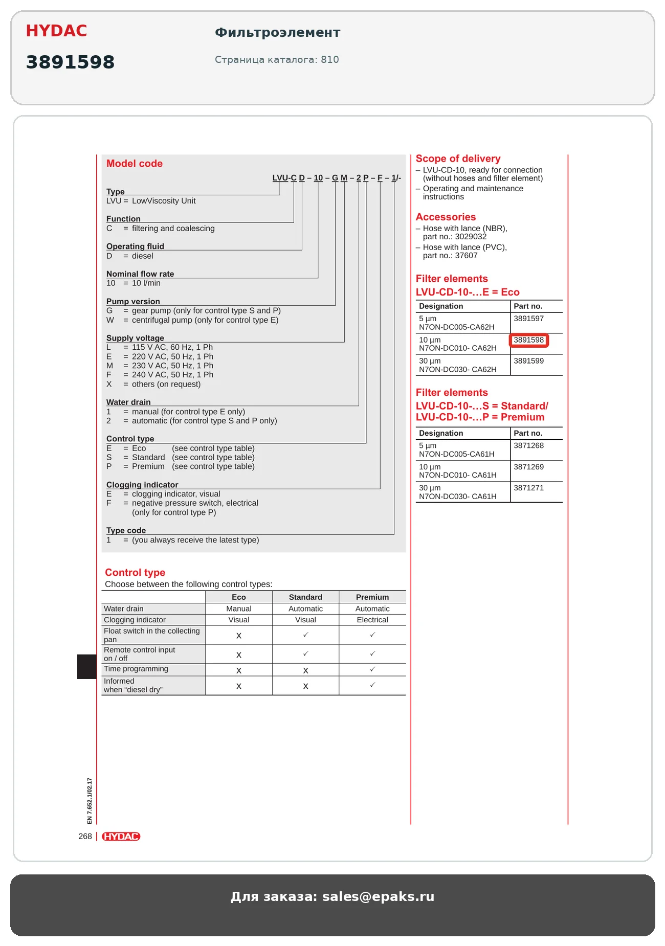 HYDAC 3891598
