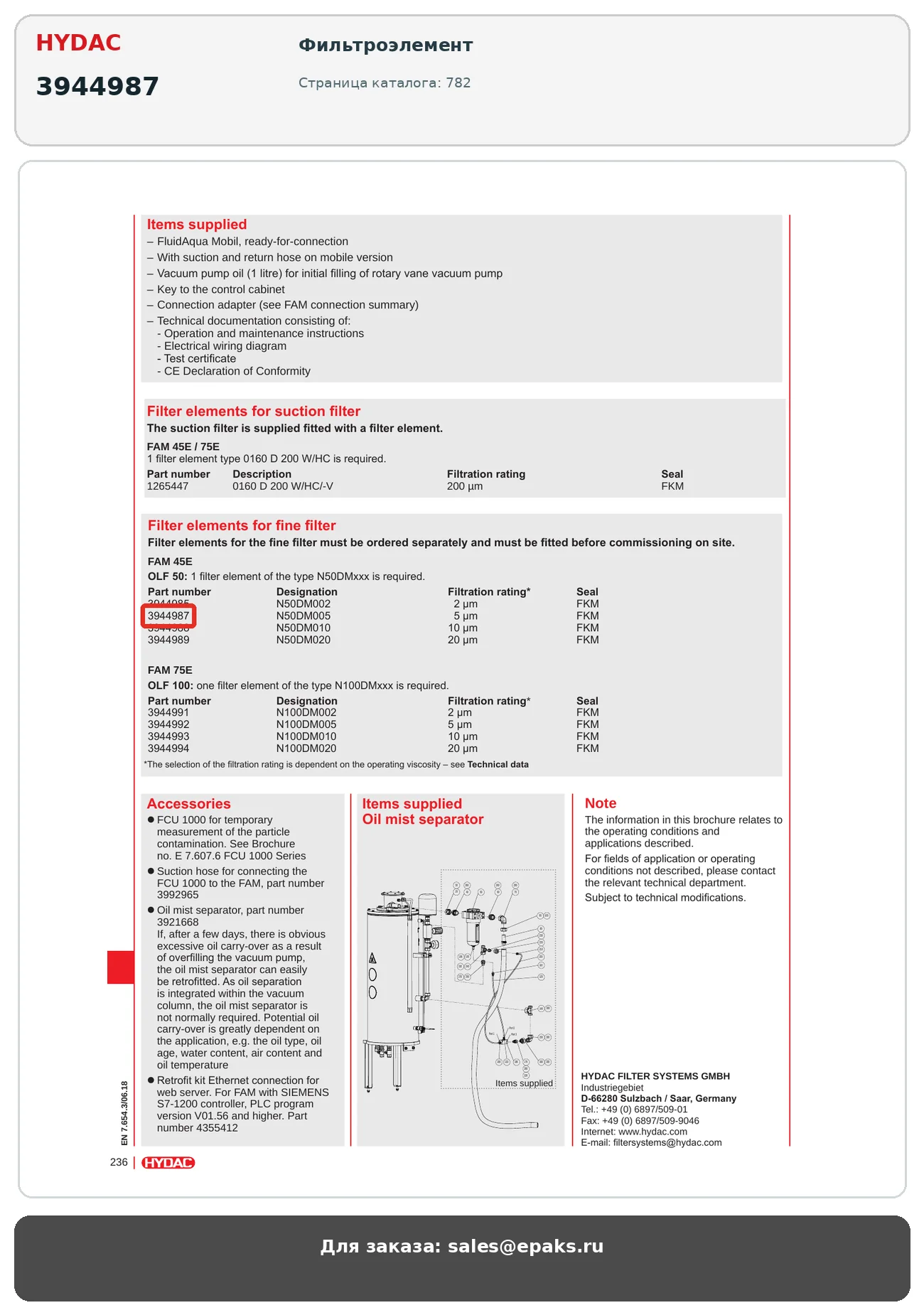 HYDAC 3944987