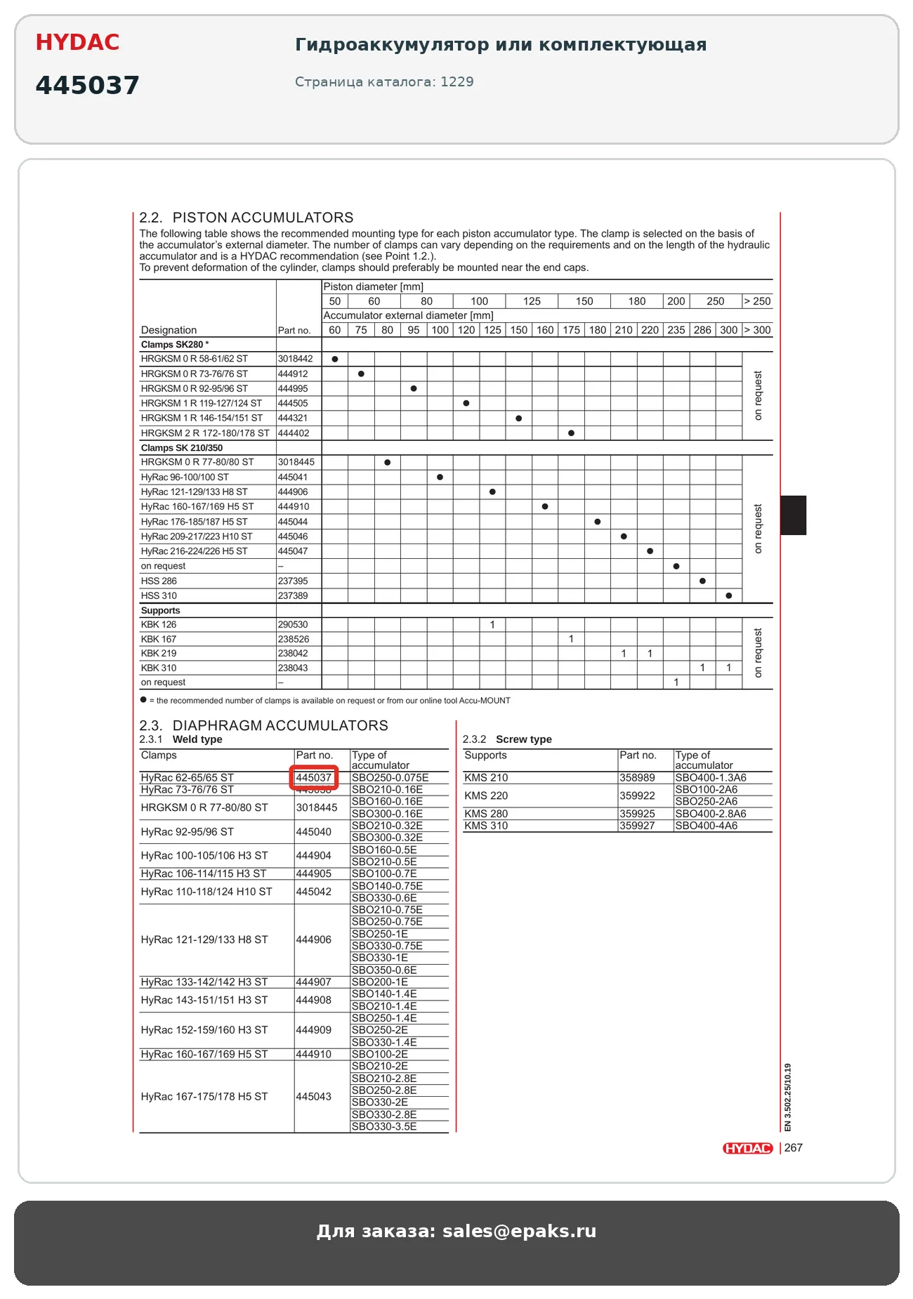 HYDAC 445037
