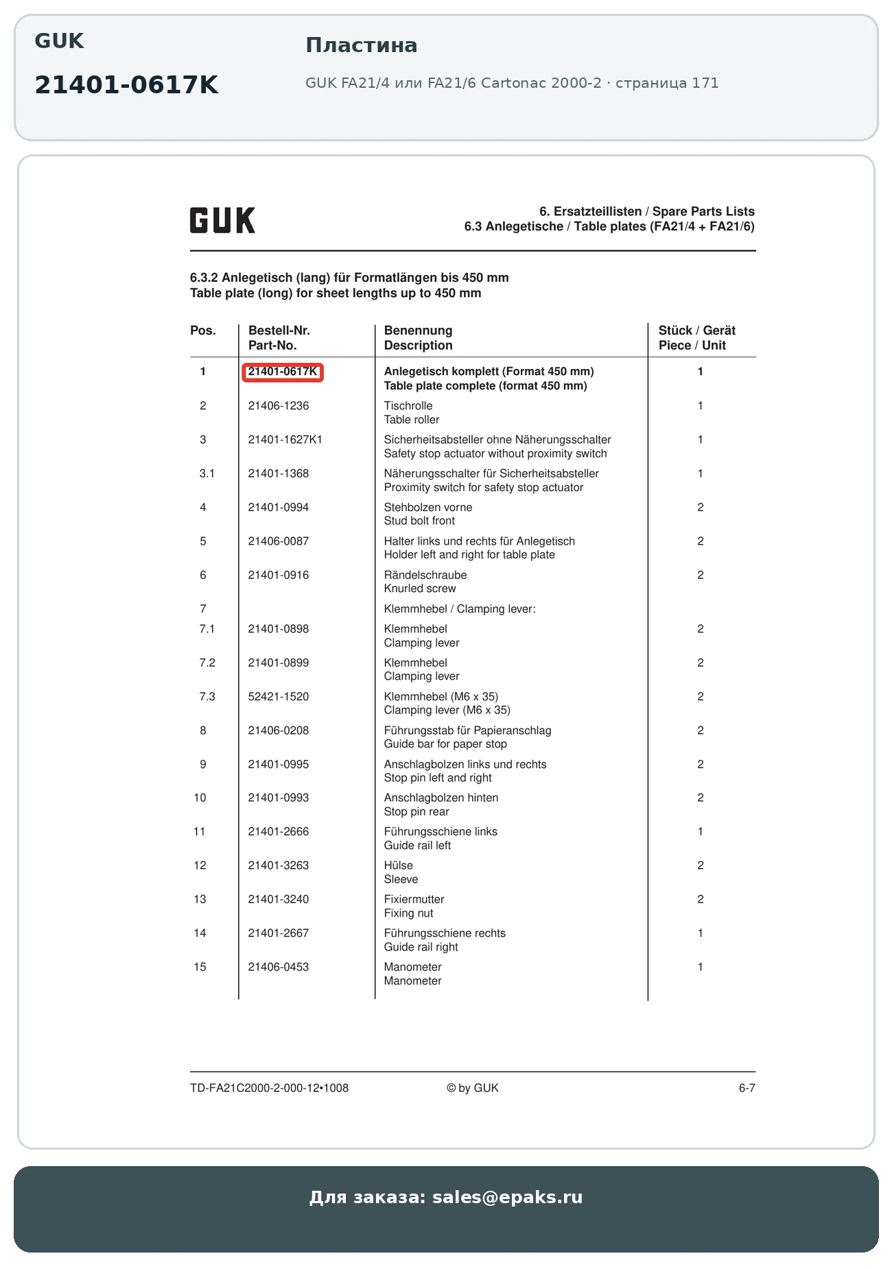 GUK 21401-0617K