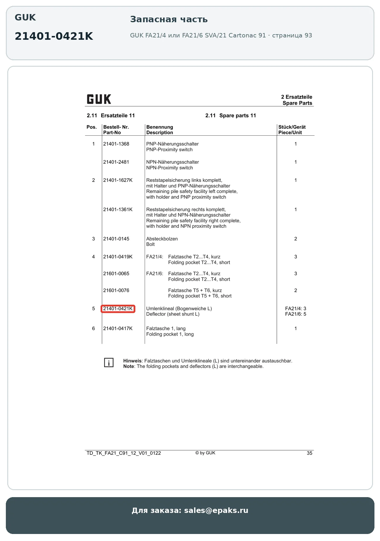 GUK 21401-0421K