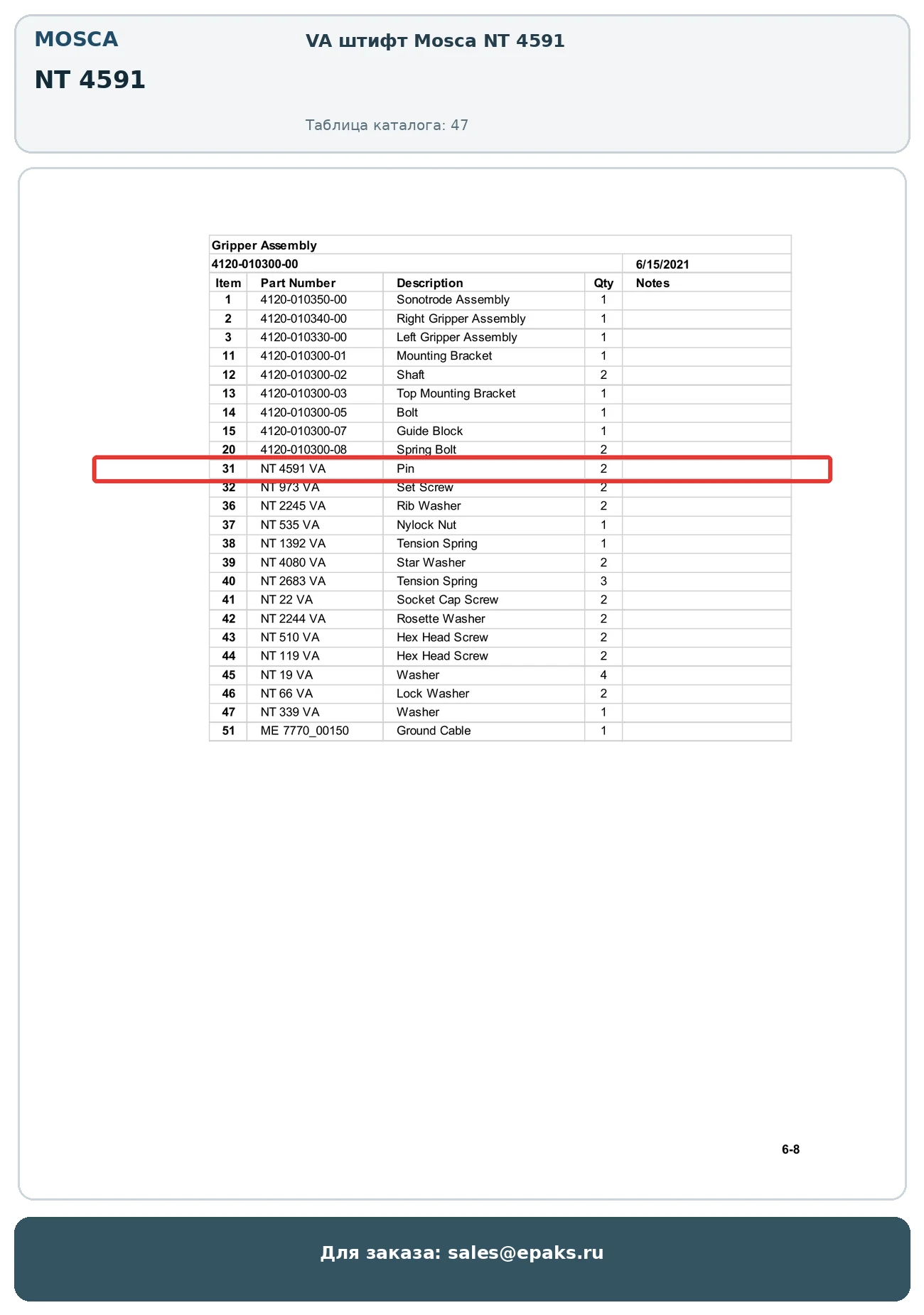 Mosca NT 4591
