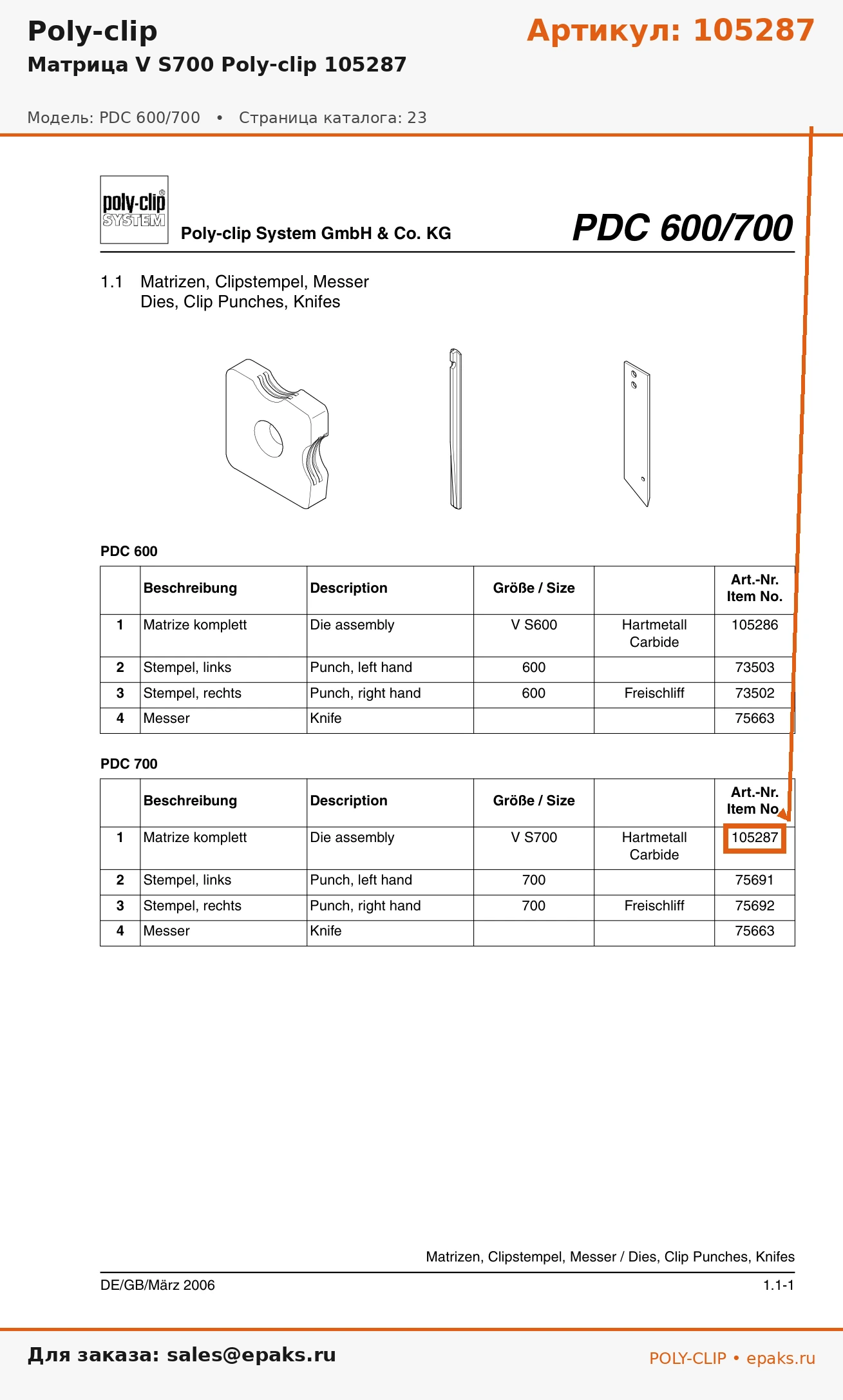 Poly-clip 105287