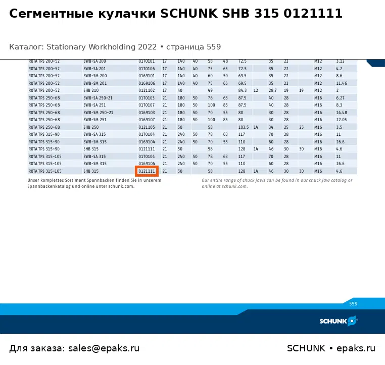 SCHUNK 0121111