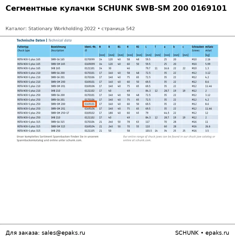 SCHUNK 0169101