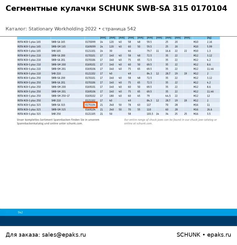 SCHUNK 0170104