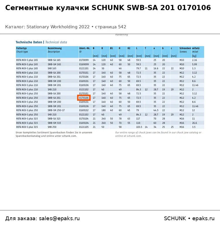 SCHUNK 0170106
