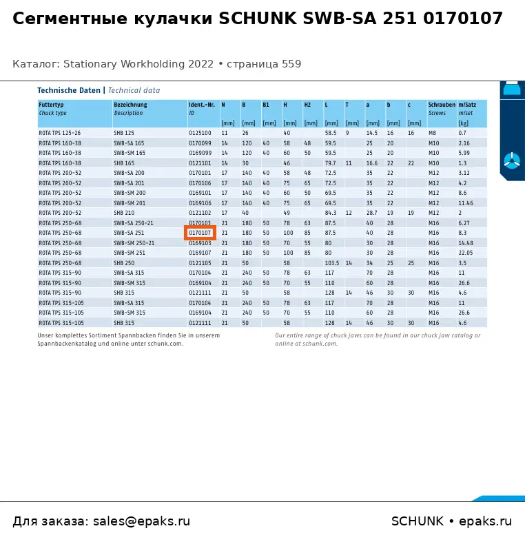 SCHUNK 0170107