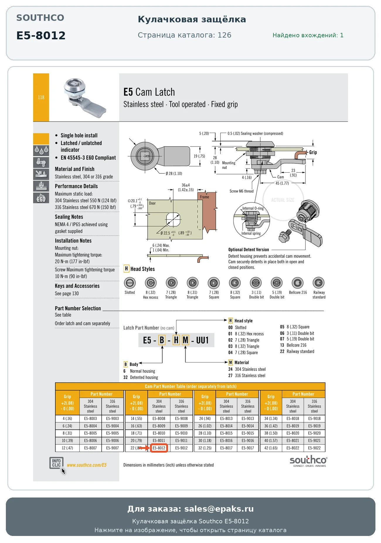 Southco E5-8012