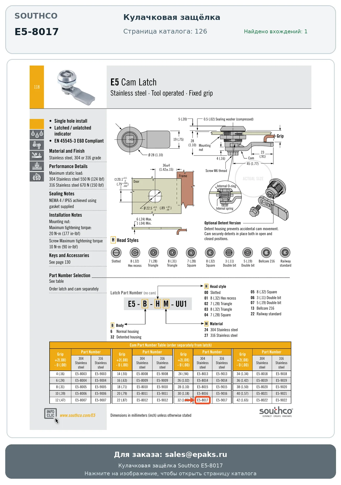 Southco E5-8017