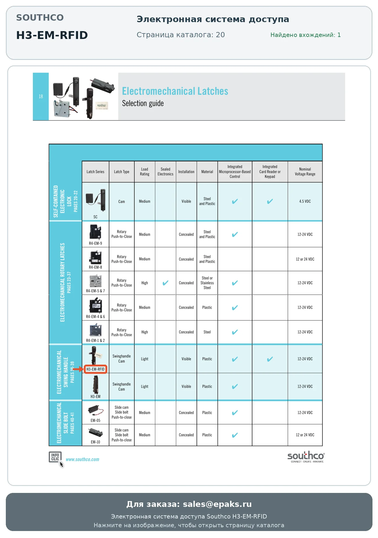 Southco H3-EM-RFID