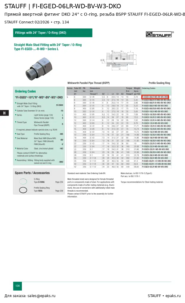 STAUFF FI-EGED-06LR-WD-BV-W3-DKO