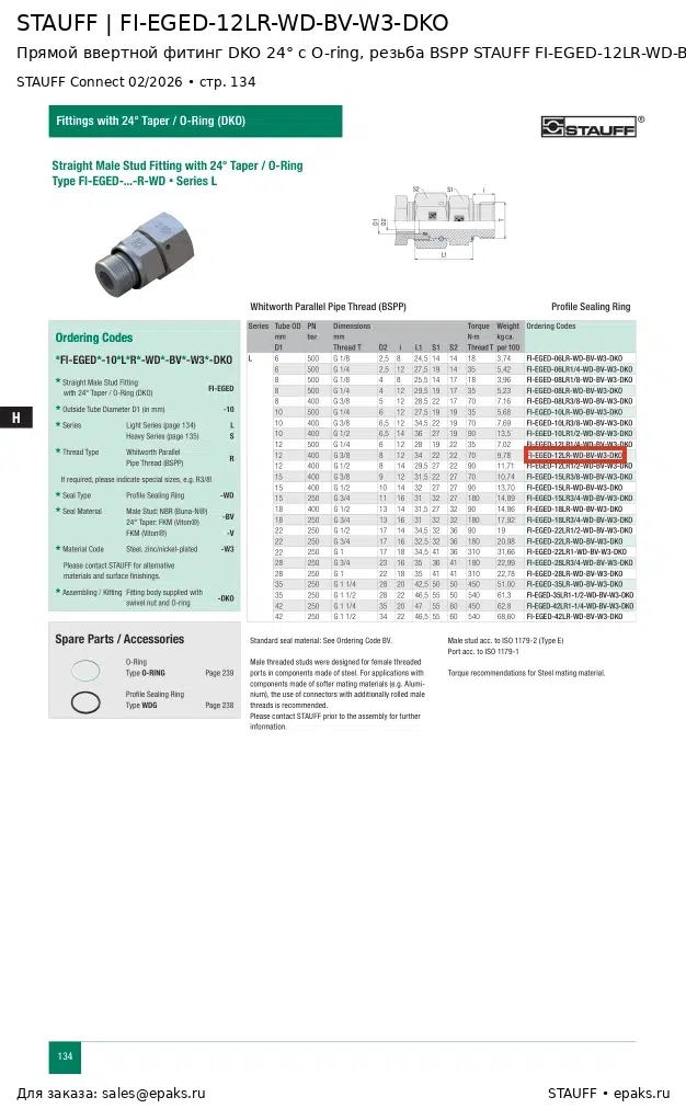 STAUFF FI-EGED-12LR-WD-BV-W3-DKO
