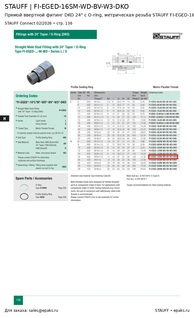 STAUFF FI-EGED-16SM-WD-BV-W3-DKO