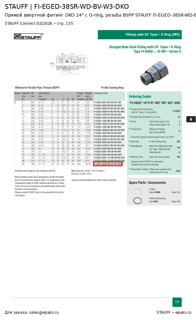 STAUFF FI-EGED-38SR-WD-BV-W3-DKO