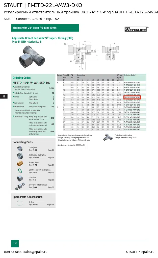 STAUFF FI-ETD-22L-V-W3-DKO