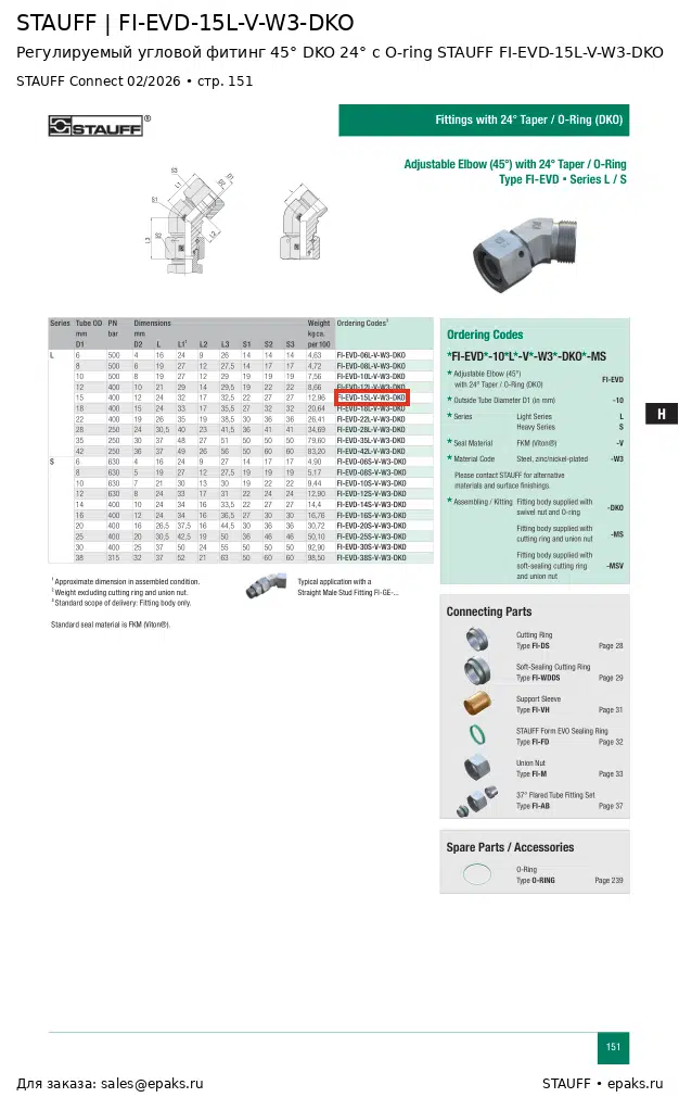 STAUFF FI-EVD-15L-V-W3-DKO