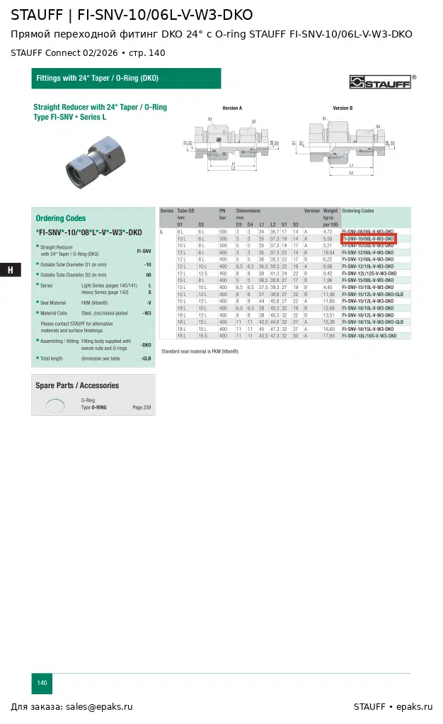 STAUFF FI-SNV-10/06L-V-W3-DKO