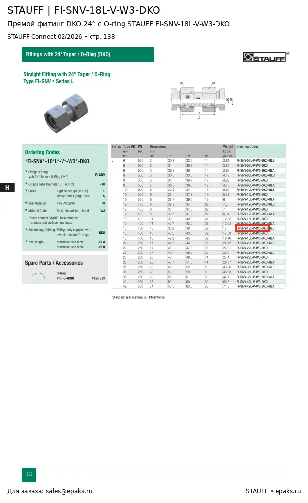 STAUFF FI-SNV-18L-V-W3-DKO
