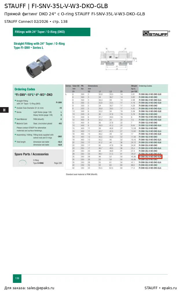 STAUFF FI-SNV-35L-V-W3-DKO-GLB