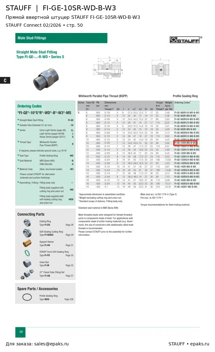 STAUFF FI-GE-10SR-WD-B-W3