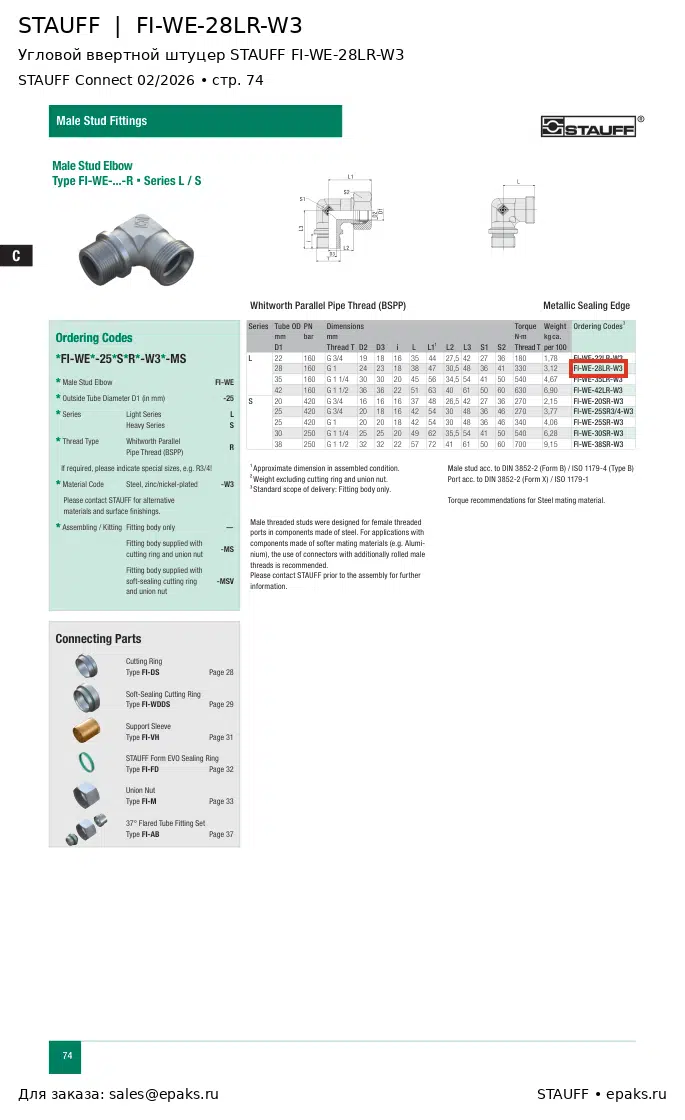 STAUFF FI-WE-28LR-W3
