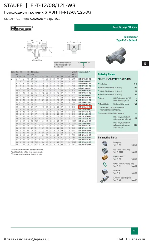 STAUFF FI-T-12/08/12L-W3