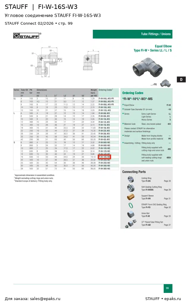 STAUFF FI-W-16S-W3