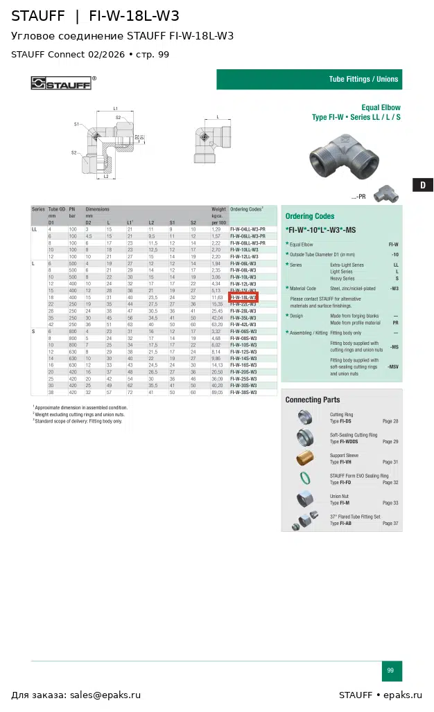 STAUFF FI-W-18L-W3