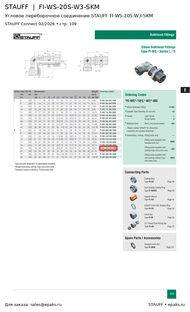 STAUFF FI-WS-20S-W3-SKM