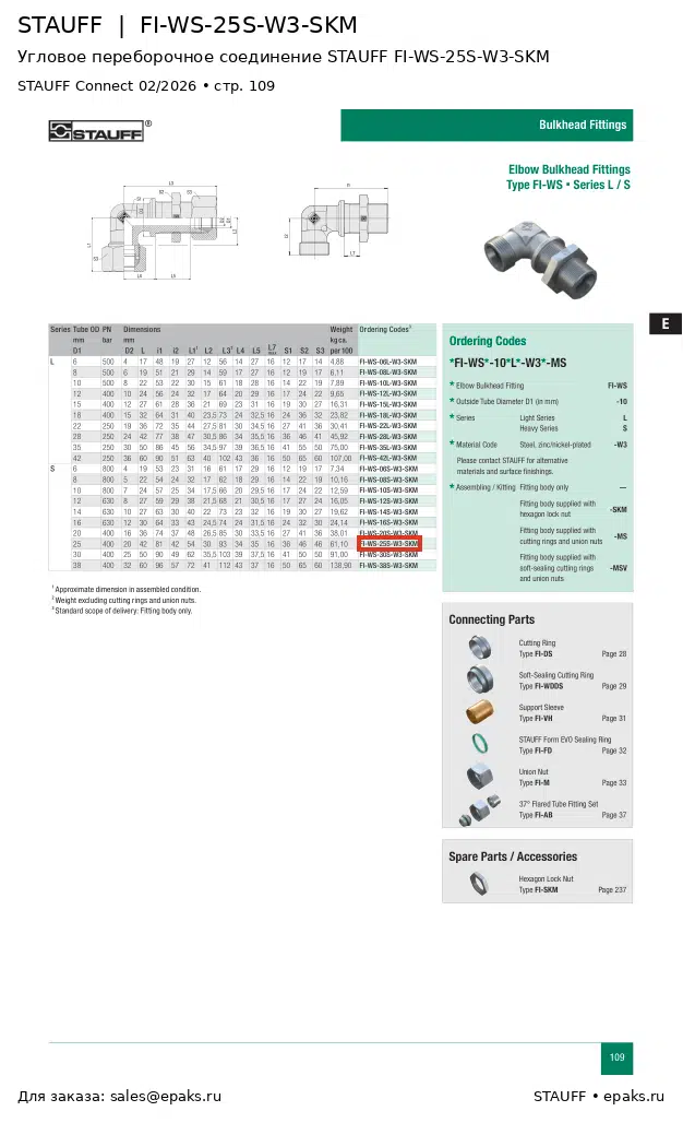 STAUFF FI-WS-25S-W3-SKM