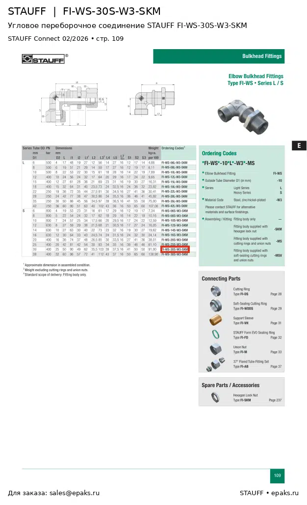 STAUFF FI-WS-30S-W3-SKM
