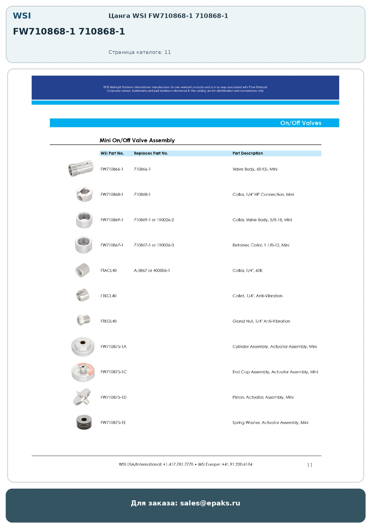WSI FW710868-1 710868-1