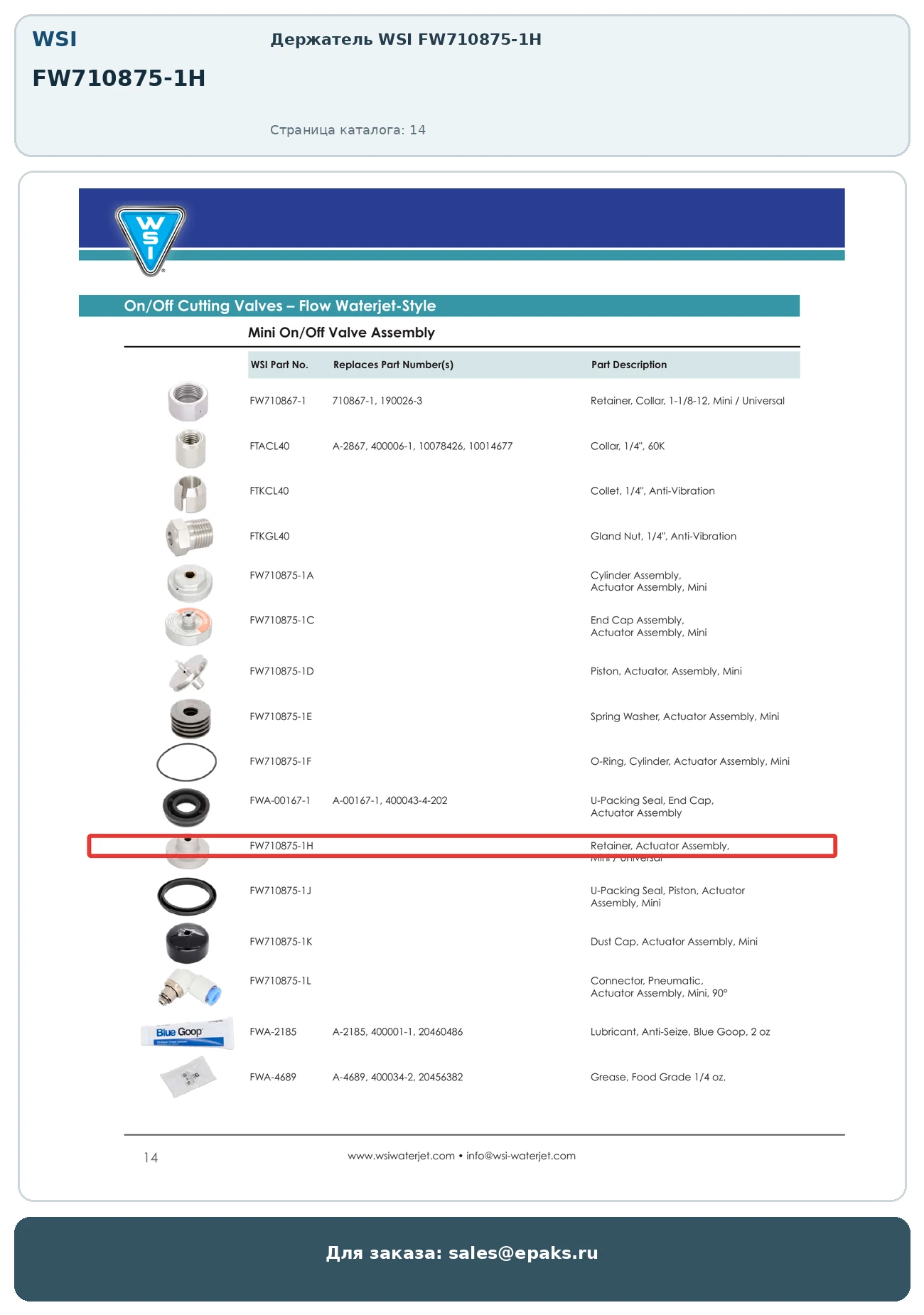 WSI FW710875-1H