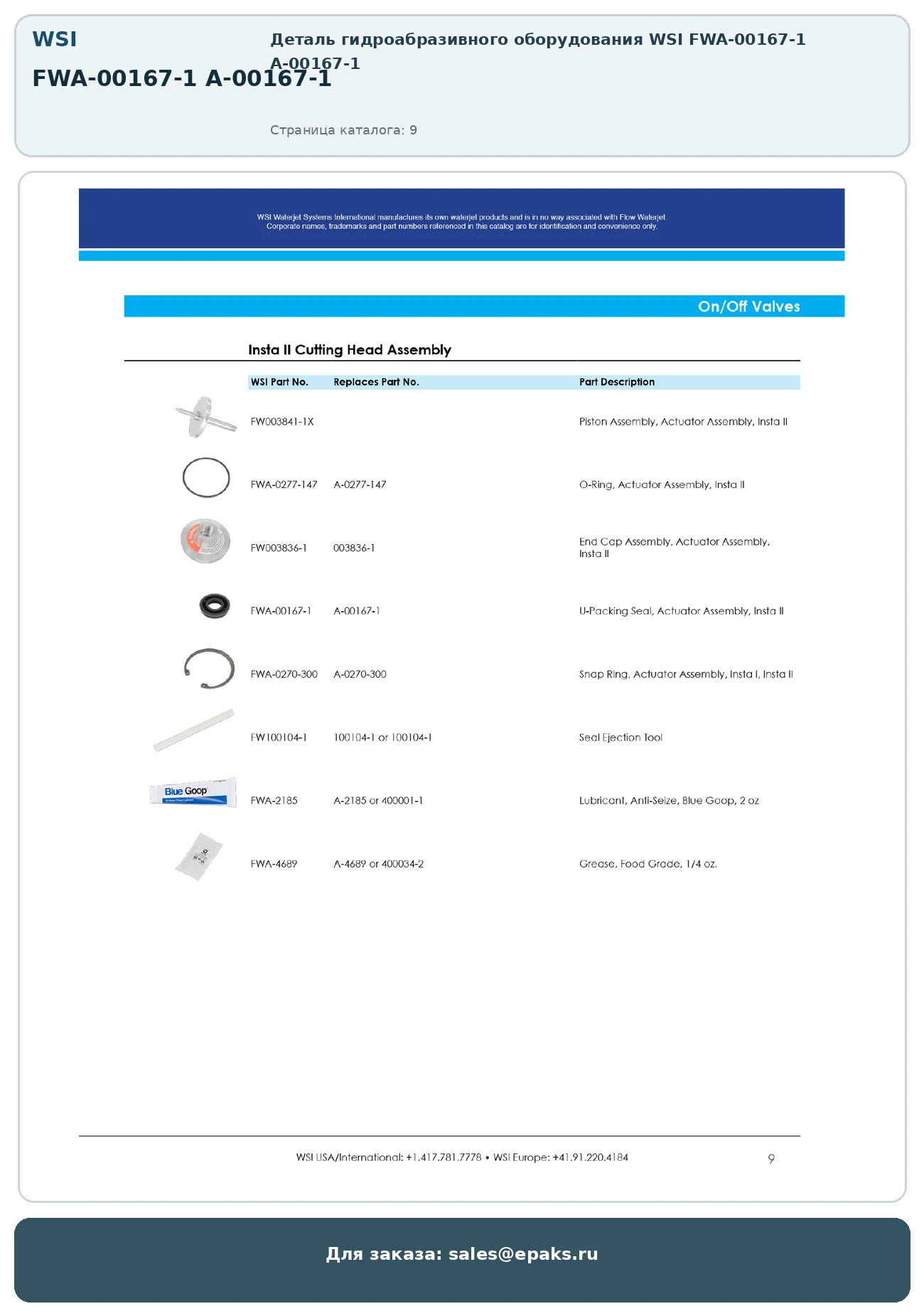 WSI FWA-00167-1 A-00167-1