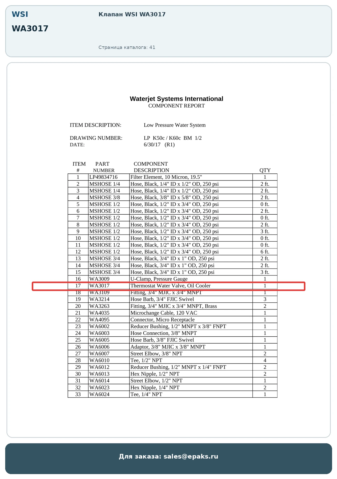 WSI WA3017