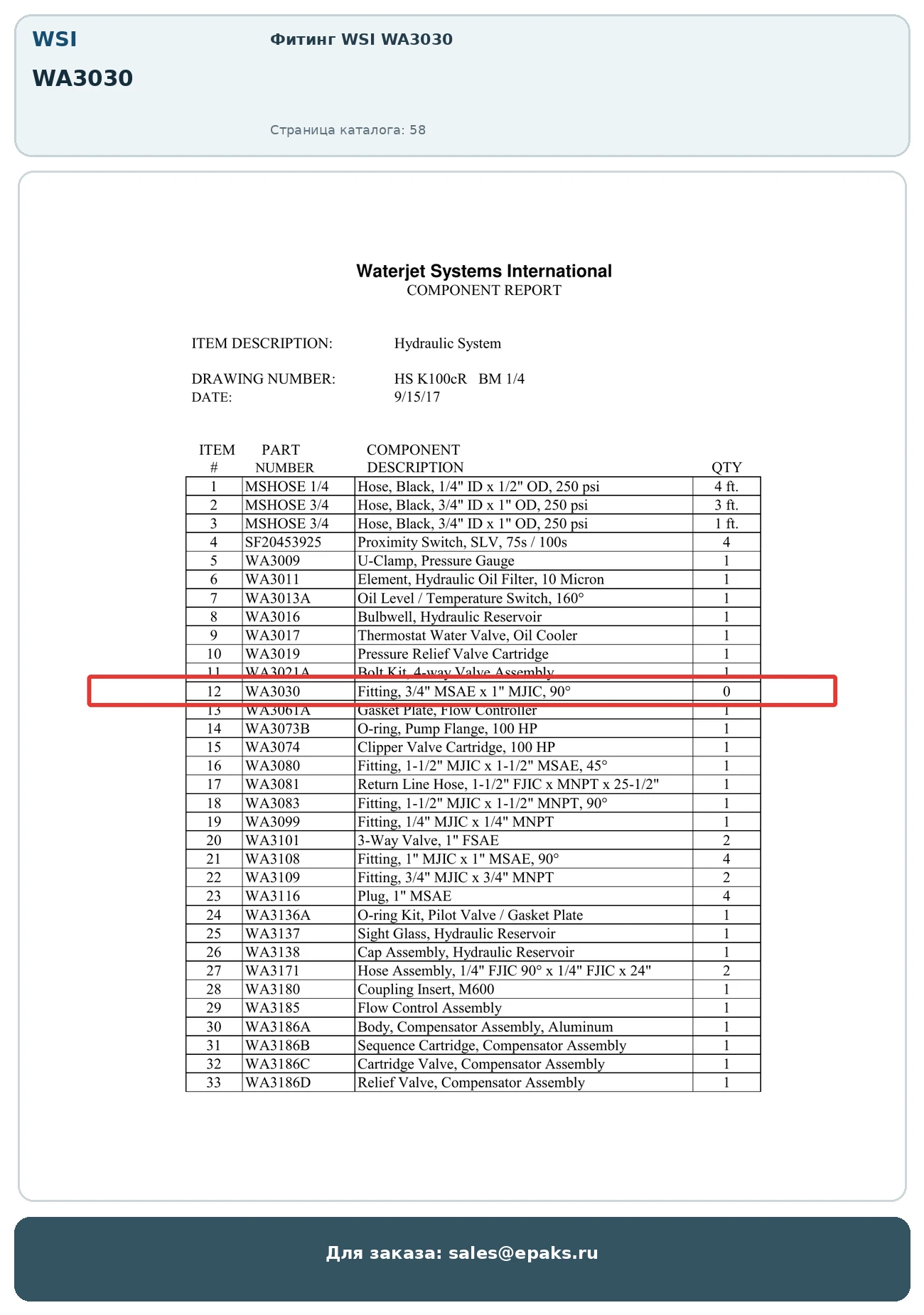 WSI WA3030