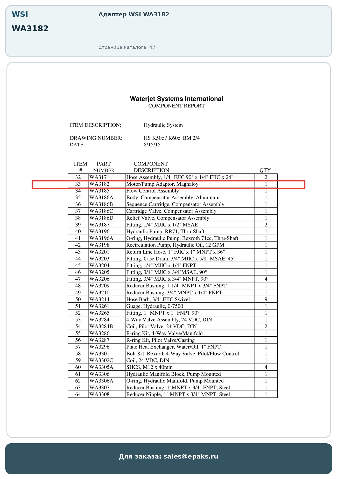 WSI WA3182